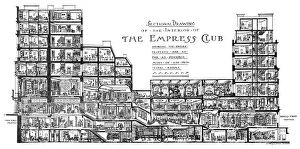 Empress Collection: A Sectional Drawing of The Empress Club, 13 Berkeley Street