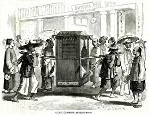 Images Dated 21st June 2019: Sedan Chair in Hong Kong 1857