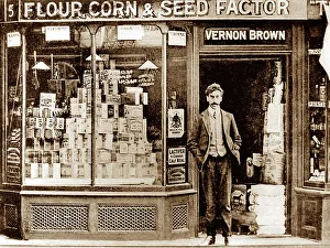 Corn Collection: Seed and corn merchant, Uxbridge, early 1900s