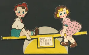 Tear Prints: Seesaw Calendar design - Original artwork