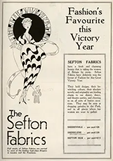 Sefton Prints: Sefton Fabrics advertisement 1919 - Victory Year