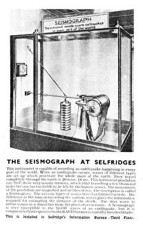Measurement Prints: Seismograph on display, Selfridges, Oxford Street, London