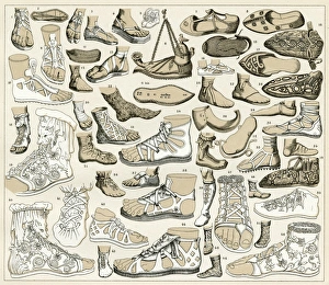 Images Dated 20th March 2017: A selection of ancient Greek and Roman sandals