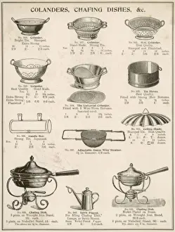 Utensil Prints: A selection of colanders, chafing dishes, etc
