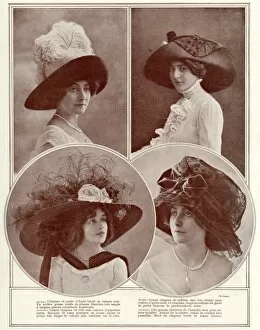 Images Dated 12th August 2017: Selection of Edwardian hats 1910