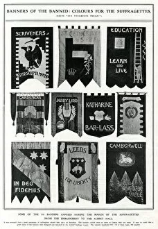 Wspu Gallery: Selection of suffragette banners 1908