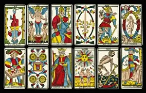 Selection Collection: Selection of tarot cards from traditional Marseille pack