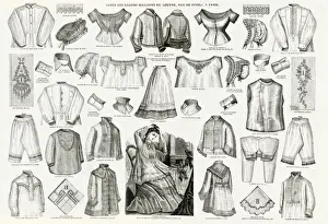 Nightwear Prints: Selection of Victorian womens fashion 1875