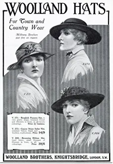 Brim Gallery: Selection of womens brimmed hats. Date: 1916