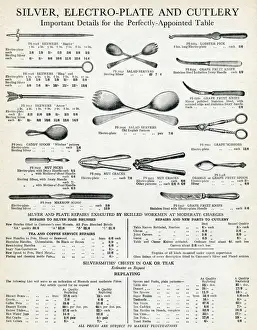 Seletion of sterling silver, electro-plate cutlery 1929