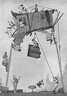 Houses Gallery: Self-Help in War Time by Heath Robinson Building a Bungalow