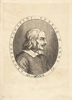 Leonardo Agostini Prints: Self-portrait of Leonardo Agostini at age 63