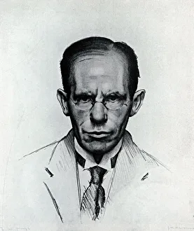 Associations Prints: A self portrait lithograph of Australian artist