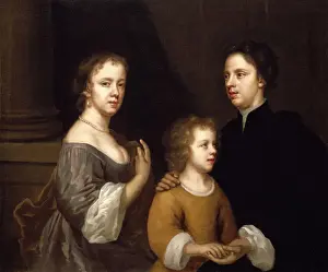Self portrait of Mary Beale with her husband and son
