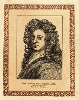 Court Painter Prints: Self-portrait of Sir Godfrey Kneller, portrait painter to the En