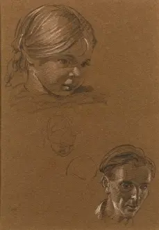 Self-portrait and study of a young girl