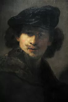Rijn Collection: Self-portrait with Velvet Beret and Furred Mantel, 1634, by