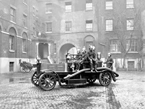 Southwark Prints: Self-propelled fire engine at LFB HQ, Southwark
