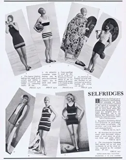 Selfridge Prints: Selfridges Bathings Outfits Advert, 1927