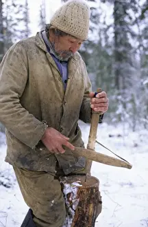 Taiga Prints: Selkup Man (North Siberia minority) shows work