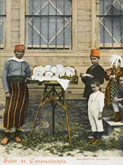Seller of Muhallebi, Turkey