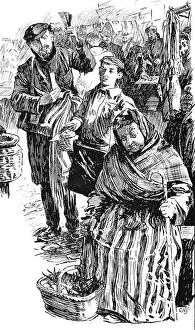 Herbs Prints: Sellers at the Petticoat Lane Market, London, 1904