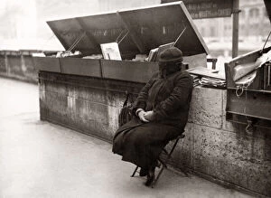 Cold Gallery: Selling books, River Seine, Paris, France, 1930 s