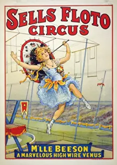 Marvelous Prints: Sells Floto circus M lle Beeson, a marvelous high wire Venus