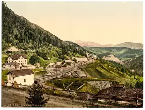 Styria Prints: Semmering Railway, Semmering Station and Hotel Stephanie, St