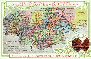 Senegal and Niger, French Colonies in Africa - Map