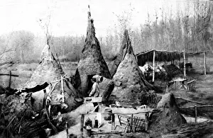 Artillerymen Prints: A Senegalese Village built by French artillerymen behind the fighting line