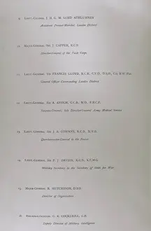 Senior Ranked British Army personages of WWI
