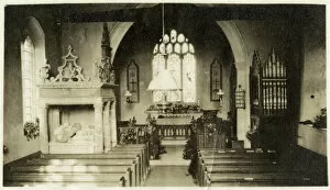 Organ Gallery: Sepia photograph of the interior of Borley Church