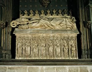 Barcelonese Collection: Sepulchre of the Bishop Ramon d Escaldes. 1409