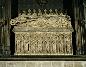 Barcelon Prints: Sepulchre of the Bishop Ramon d Escaldes. 1409