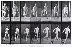 Motion Prints: Two sequences of an athlete running. Date: 1887