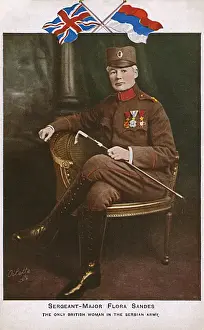 Serbian Prints: Sergeant-Major Flora Sandes - British Woman in Serbian Army