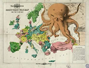 Images Dated 9th May 2012: Serio-comic war map for the year 1877