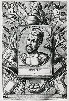 Servicemen Prints: SERTORIUS, Quintus (123-73 BC). Roman General. Engraving