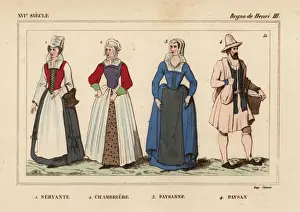 Administration Prints: Servant girl, chambermaid and peasants, late 16th century
