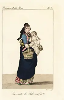 Nanny Prints: Servant girl of Schweinfurt, Bavaria, Germany, 19th century