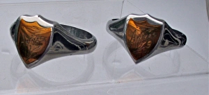 Images Dated 15th June 2012: Serviette ring with a brass shield engraved Arras