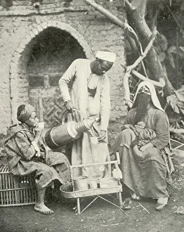 Serving Turkish Coffee Drink Street Trade Trader