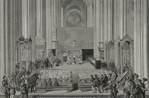 Session of the Council of Trent in 1555. Engraving