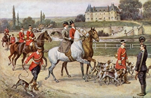 Hunting Collection: Setting off on a Fox Hunt - leaving the Chateau