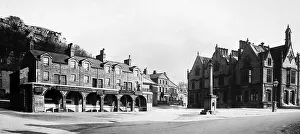 Settle Market Place, possibly 1920s, hand coloured photo