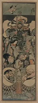 Seven gods of good fortune in the treasure boat