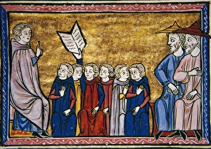 The Seven Liberal Arts. Rhetoric. Miniature of the thirteent The Seven Liberal Arts. Rhetoric. Miniature of the thirteent