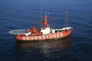 Images Dated 24th November 2016: Sevenstones lightship at sea, Cornwall