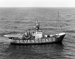Images Dated 28th November 2016: Sevenstones lightship at sea, Cornwall